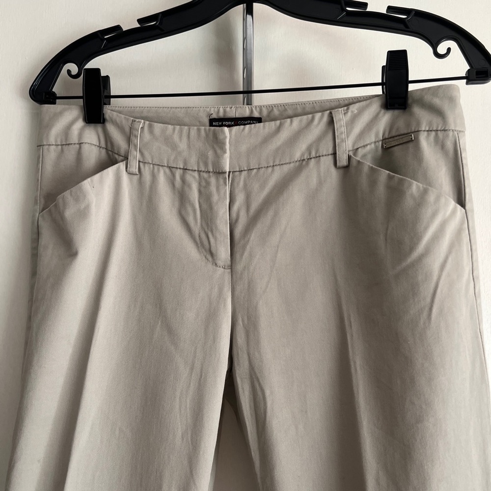 New York & Company Light Beige Boot-Cut Pants